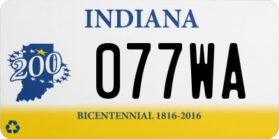 IN license plate 077WA