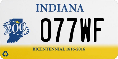 IN license plate 077WF