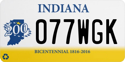 IN license plate 077WGK