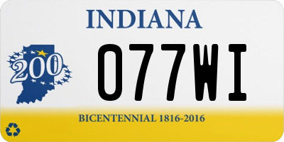 IN license plate 077WI