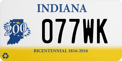 IN license plate 077WK