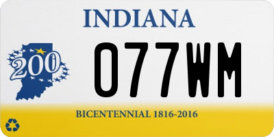 IN license plate 077WM