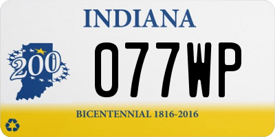 IN license plate 077WP