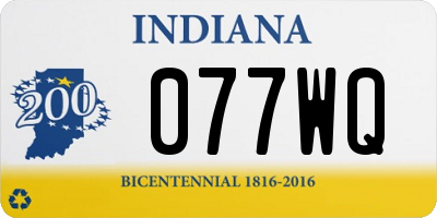 IN license plate 077WQ