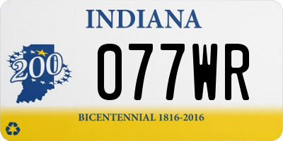 IN license plate 077WR