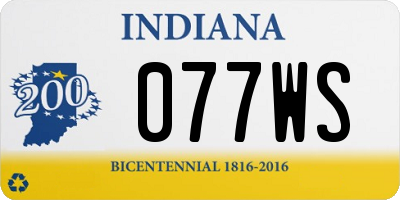 IN license plate 077WS