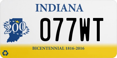 IN license plate 077WT