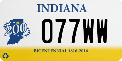 IN license plate 077WW