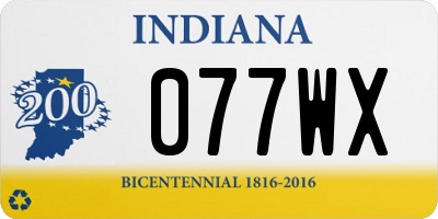 IN license plate 077WX