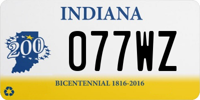 IN license plate 077WZ