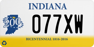 IN license plate 077XW
