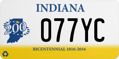 IN license plate 077YC