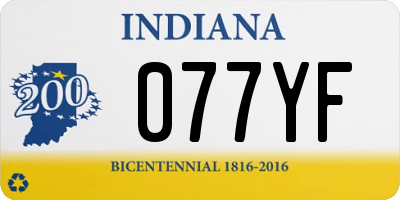IN license plate 077YF