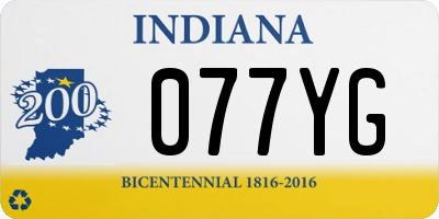 IN license plate 077YG