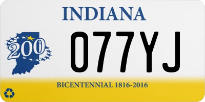IN license plate 077YJ