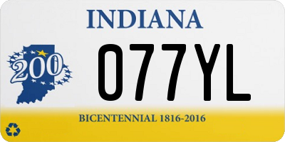 IN license plate 077YL