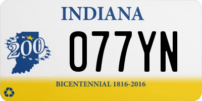 IN license plate 077YN