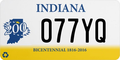 IN license plate 077YQ