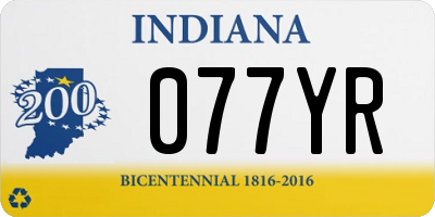 IN license plate 077YR