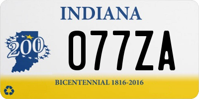 IN license plate 077ZA