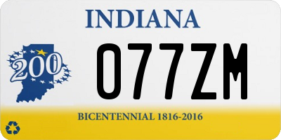 IN license plate 077ZM