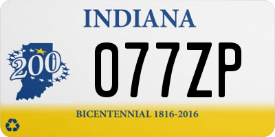 IN license plate 077ZP