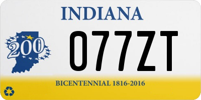 IN license plate 077ZT