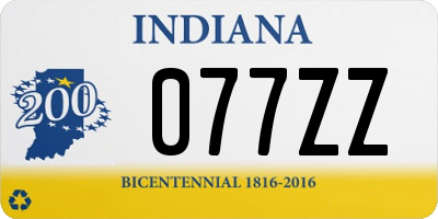 IN license plate 077ZZ