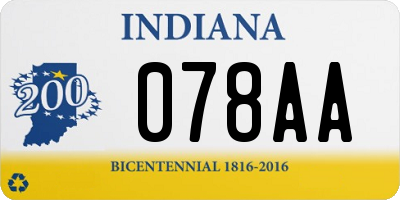 IN license plate 078AA