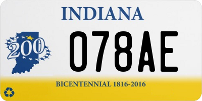 IN license plate 078AE