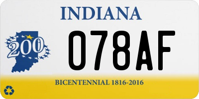 IN license plate 078AF