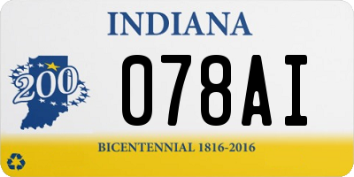 IN license plate 078AI