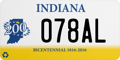 IN license plate 078AL