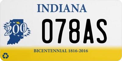 IN license plate 078AS