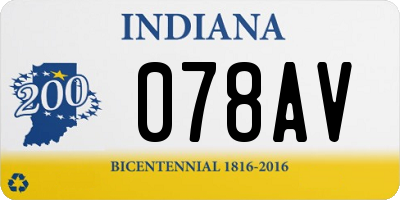 IN license plate 078AV