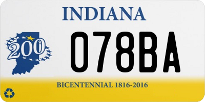 IN license plate 078BA