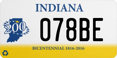 IN license plate 078BE