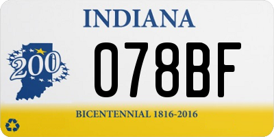 IN license plate 078BF