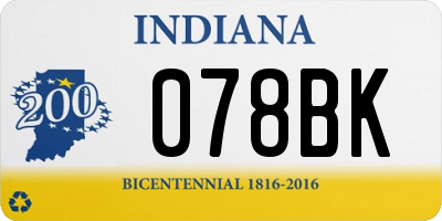 IN license plate 078BK