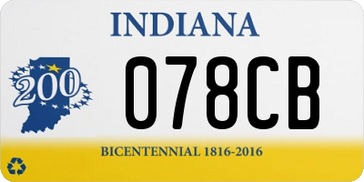 IN license plate 078CB