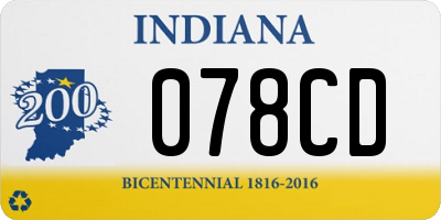 IN license plate 078CD