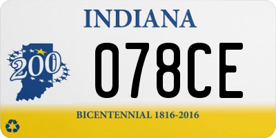 IN license plate 078CE