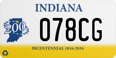 IN license plate 078CG