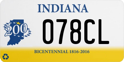 IN license plate 078CL