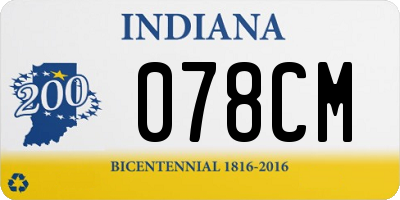 IN license plate 078CM