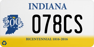 IN license plate 078CS