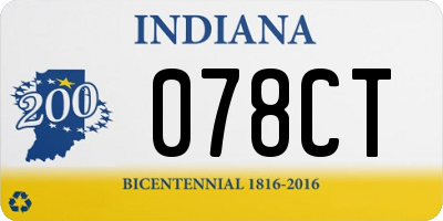 IN license plate 078CT