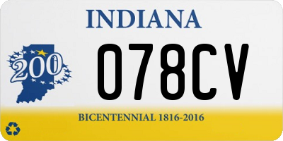 IN license plate 078CV