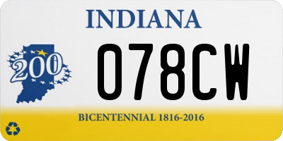 IN license plate 078CW