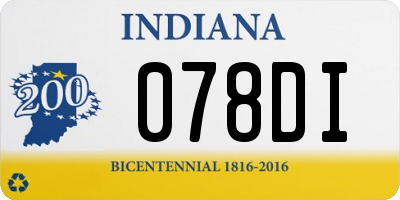 IN license plate 078DI
